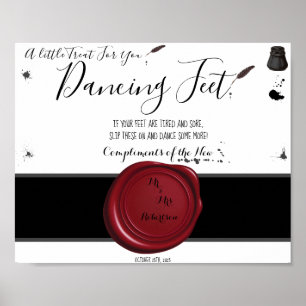 Pen & Inkwell Dancing Feet Flip Flops Wedding Sign