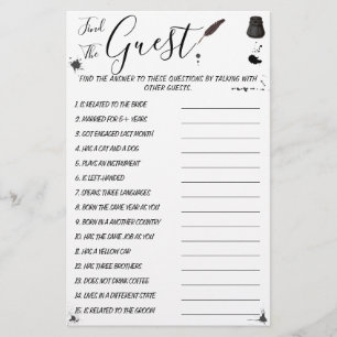 Pen & Inkwell Find the Guest Shower Game Card
