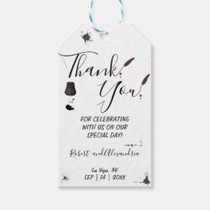 Pen & Inkwell Thank You for Coming Wedding Favour Gift Tags