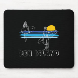 Pen Island Surfing Beach Surf Guy Girl Mouse Mat