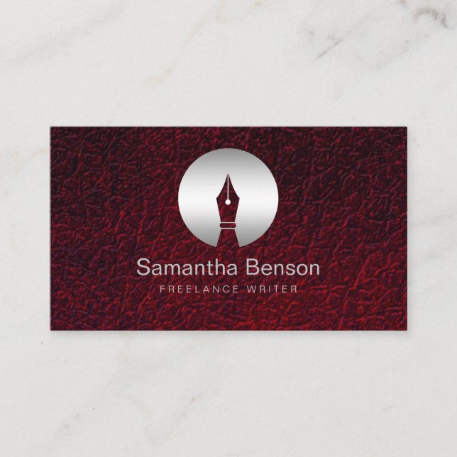 Pen Logo Freelance Writer and Calligraphy Writer Business Card (Front)