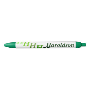 Pen - Name and Stepped Initial in Greens
