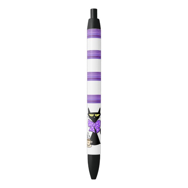 Pen Office and School Pen Coffee Cat Feline (Front Vertical)