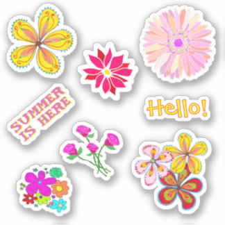 Pen Pal Floral Shaped Stickers Hand-drawn