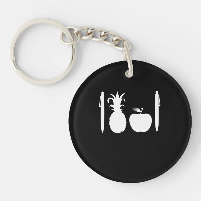 Pen Pineapple Apple Pen Japanese Song Dance Craze Key Ring (Front)