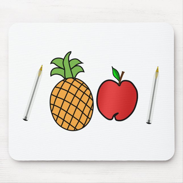 pen pineapple apple pen mouse mat (Front)