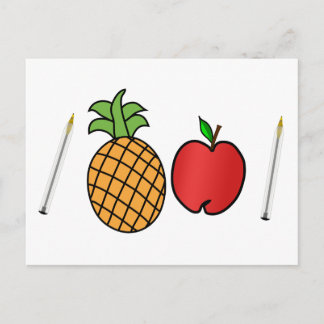 pen pineapple apple pen postcard