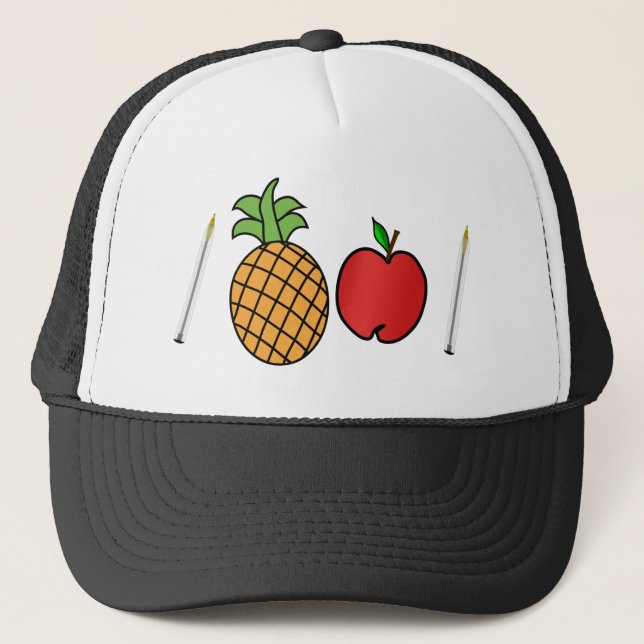pen pineapple apple pen trucker hat (Front)