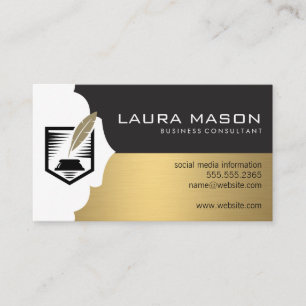 Pen Quill Contract Logo   Professional Business Card