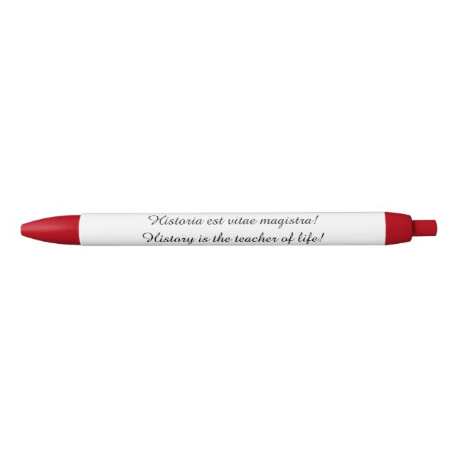 Pen with latin proverb  (History is the teacher .) (Front)