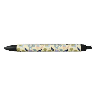 Pen with Organic Leaf Pattern in Soft Tones