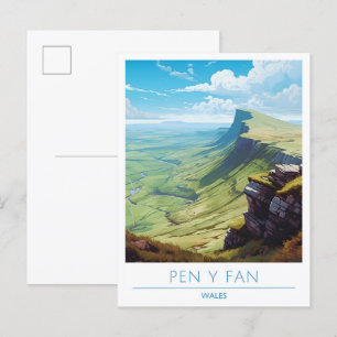 Pen Y Fan Wales Vintage Travel  Postcard