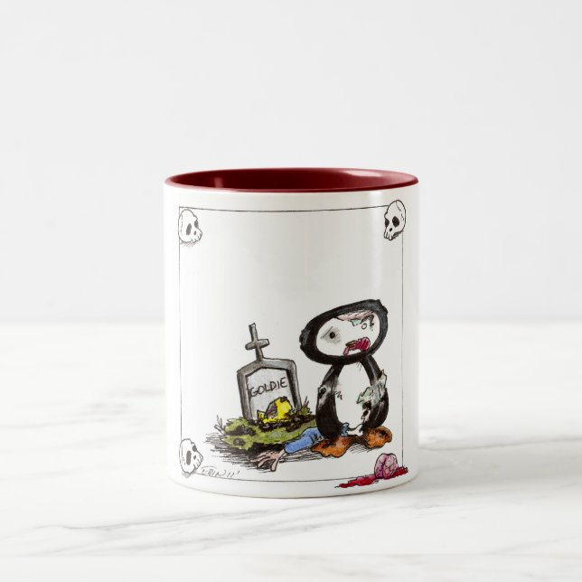 Pen Zombie Two-Tone Coffee Mug (Center)