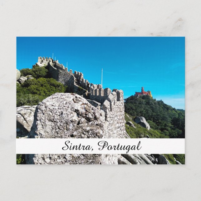 Pena Palace Castle of the Moors Sintra Portugal Postcard (Front)