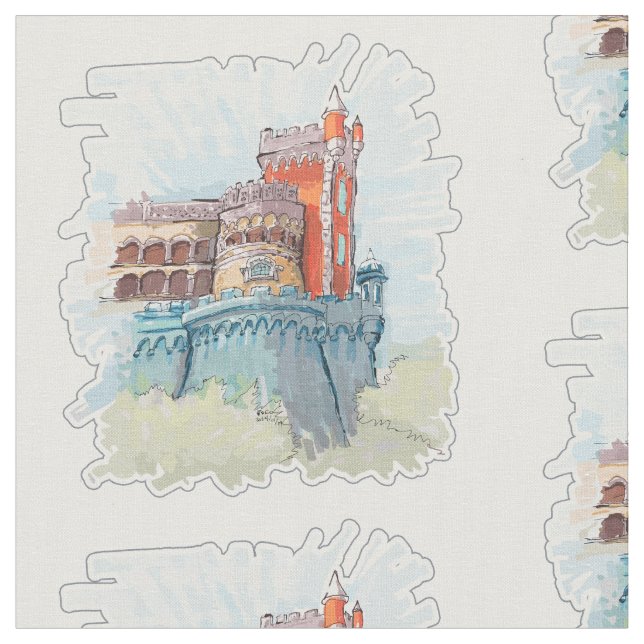 Pena Palace in Sintra, Portugal Fabric (Close Up)