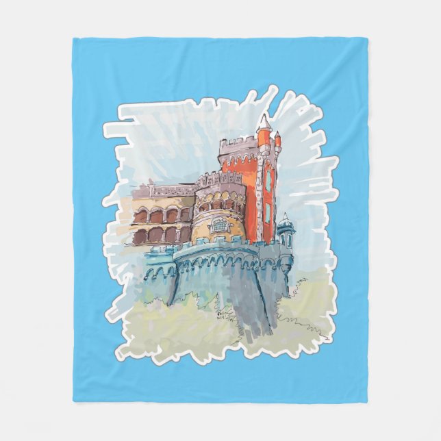 Pena Palace in Sintra, Portugal Fleece Blanket (Front)