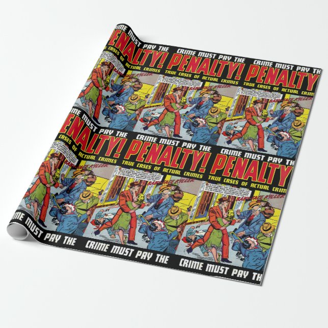Penalty Baby Face Crime Vintage Comics  Wrapping Paper (Unrolled)