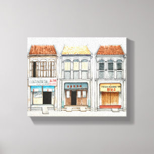 Penang heritage houses canvas print