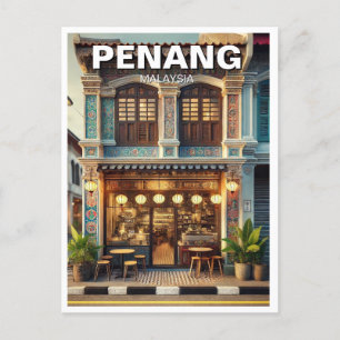 Penang Malaysia Shophouse Postcard