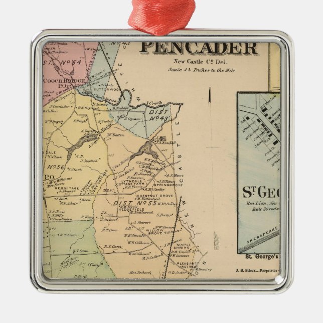 Pencader Metal Tree Decoration (Front)