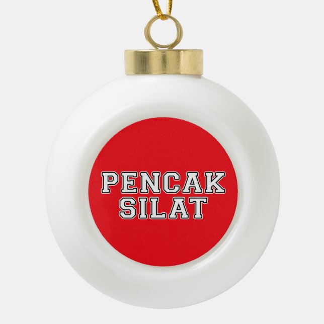Pencak Silat Ceramic Ball Christmas Ornament (Front)