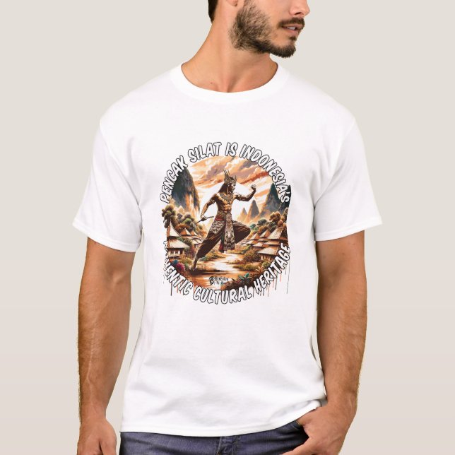 Pencak Silat Indonesia Men White T-Shirt (Front)
