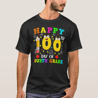 Pencil 100 Days Of Fourth Grade Students Teacher K T-Shirt