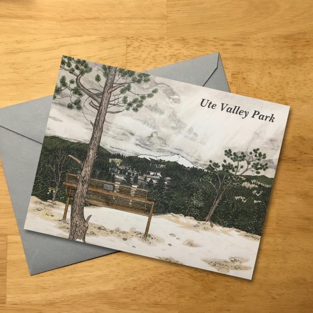 Pencil and pen Colorado Mountain Landscape Holiday Postcard (Creator Uploaded)