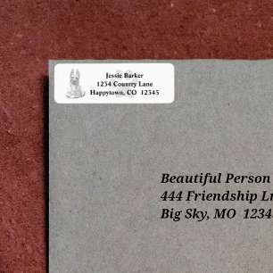 Pencil Art Belgian Malinois Return Address Label