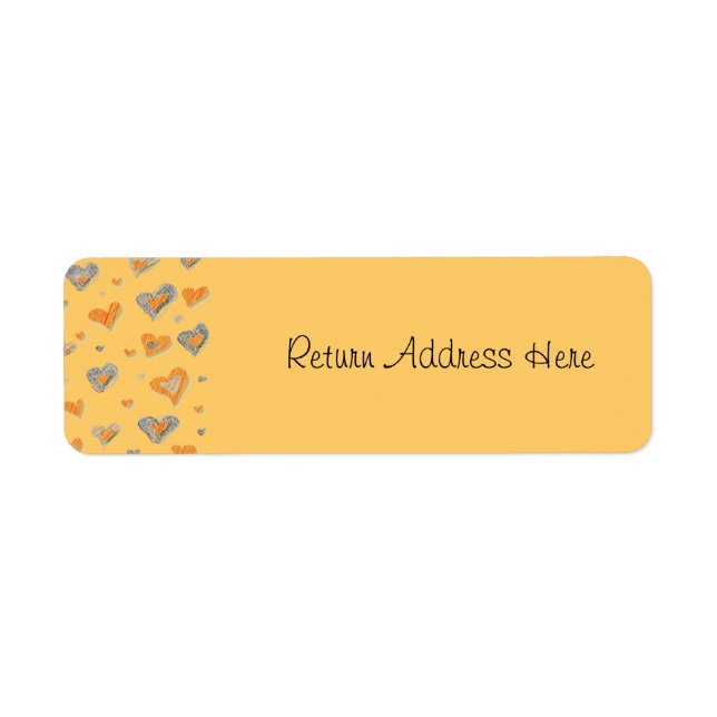 Pencil Art Hearts Return Address Labels (Front)
