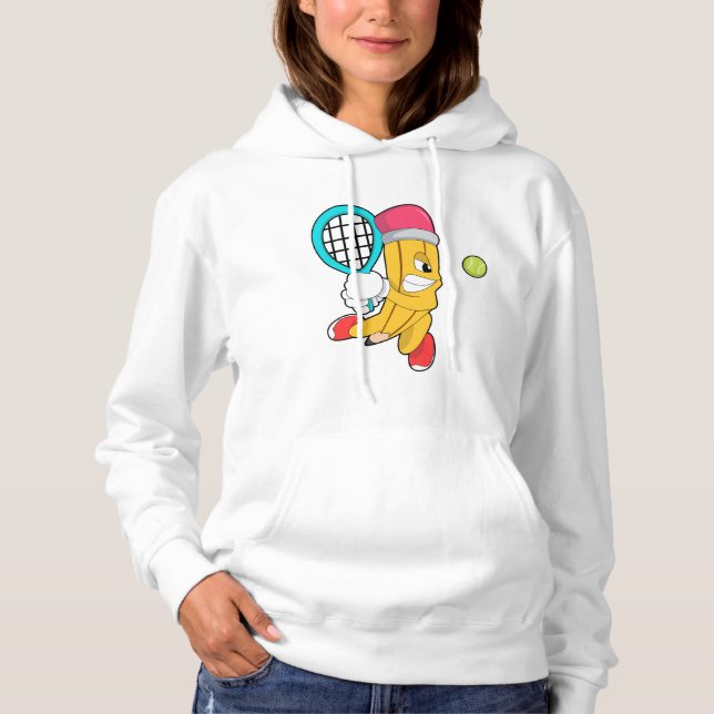 Pencil at Tennis with Tennis racket Hoodie (Front)