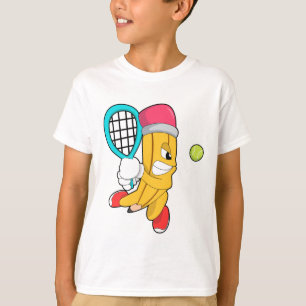 Pencil at Tennis with Tennis racket T-Shirt