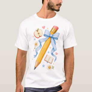 Pencil Bow Teacher Back to School T-Shirt