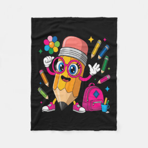 Pencil Character Learn Create Fleece Blanket