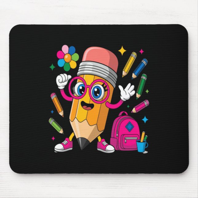 Pencil Character Learn Create Mouse Mat (Front)