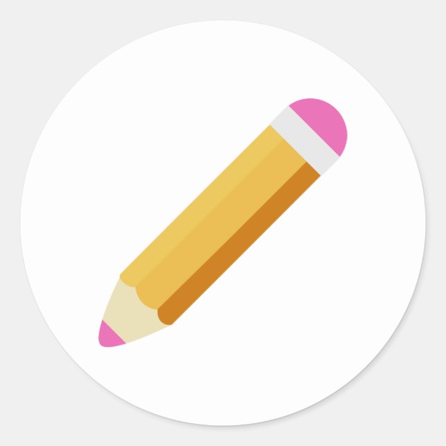 Pencil Classic Round Sticker (Front)