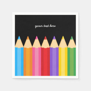 pencil colours * choose your background colour napkin