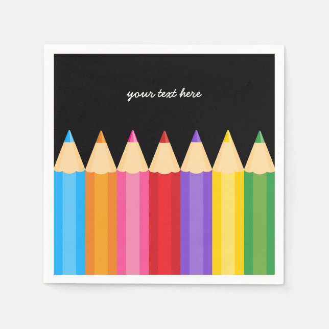 pencil colours * choose your background colour napkin (Front)