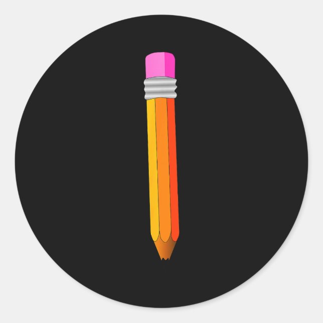 Pencil Costume Shirt Funny Office School Supply Pr Classic Round Sticker (Front)