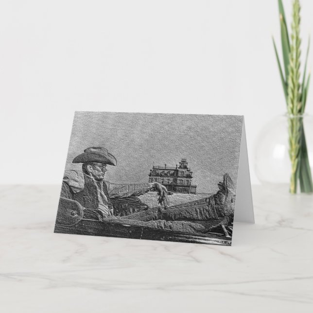 Pencil Cowboy Greeting Card (Front)
