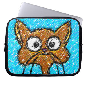 Pencil Crayon Kitty Laptop Sleeve