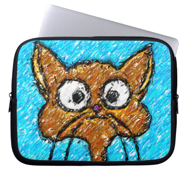 Pencil Crayon Kitty Laptop Sleeve (Front)