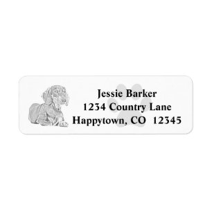Pencil Dachshund Return Address Label