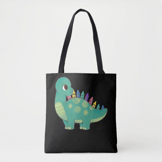 Pencil Dinosaur Boys Girls Preschool Dino Kids Tote Bag (Front)