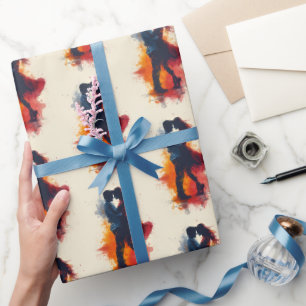 Pencil Draw Valentine's Day  Wrapping Paper