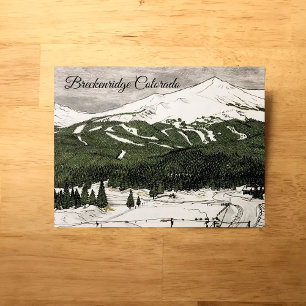 Pencil Drawing Of Breckenridge, CO Postcard