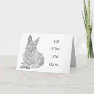 Pencil Drawn German Shepherd Greeting Card