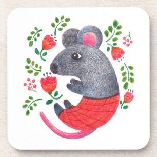 Pencil drawn mouse coaster