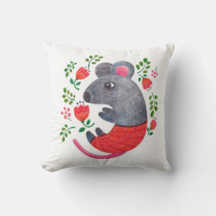 Pencil drawn mouse cushion