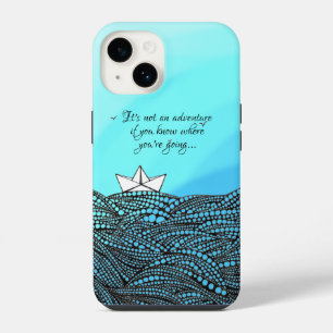 Pencil Drawn Paper boat motivational quote iPhone 14 Case